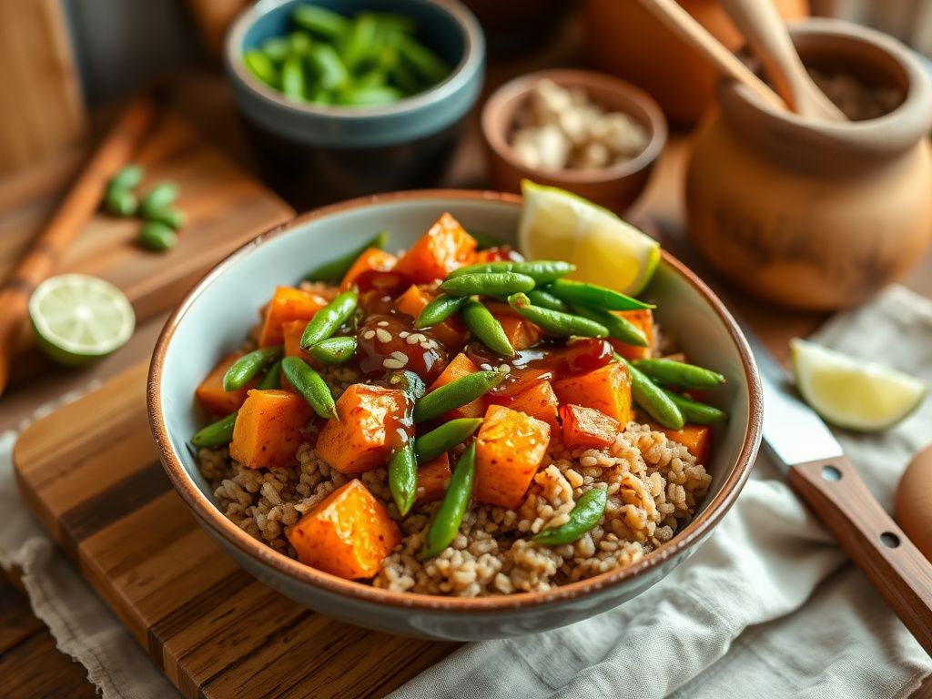 Bowl de boniato asado y miso